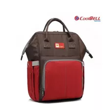 Bolso Pañalera Multifuncional Coolbell Cb-9003 Cafe/rojo 