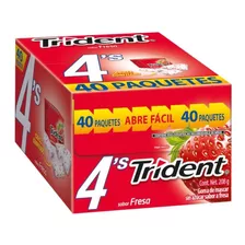 Goma De Mascar Chicle Trident White 4's Fresa Con 40 Piezas