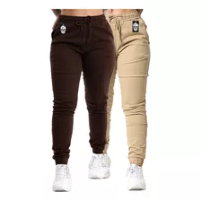 Calça Jeans Feminina Jogger Elástico Sarja Lycra C/ Elastano