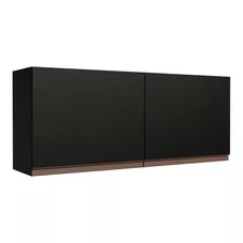 Madesa Xog251298nrm Armário Aéreo De Cozinha Reims 120 X 50 Cm 2 Portas Cor Preto