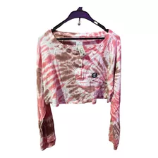 Crop Top Buzo Estilo Tie Dye Para Mujer Talla M