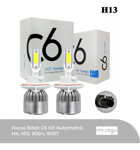 Focos Biled C6 Kit Automotriz H4, H13, 9004, 9007  Foto 5