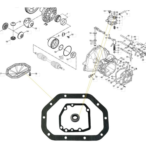 Junta Empaque Caja Transmision Chevy Corsa Tornado Meriva Foto 2