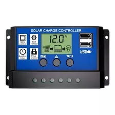 Controlador De Carga Painel Solar 30a Usb 12/24v Pwm Lcd 