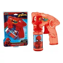 Spiderman Burbujero Automatico Luz A Pila C Solucion Ditoys Color Rojo