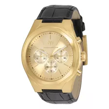 Reloj Pulsera Technomarine Tm 820011, Para Hombre, Con Correa De Cuero Color Oro