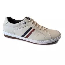 Zapatilla Hombre Freeway Flet 100% Cuero Cordón Elastico