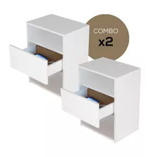 Mesita De Luz Mesa Dormitorio Combo X2 Unidades Kit Mesitas Dielfe Dml1c-b