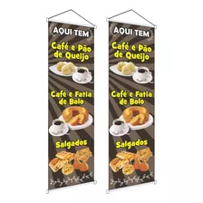 Kit Banners Café Pão De Queijo Bolo Salgados Padaria Lanche