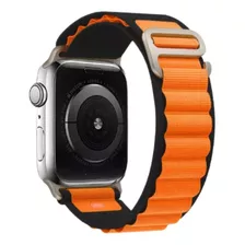 Pulseira Loop Para Watch Apple Ultra Alpine Alpinista Nylon Cor Laranja/preto - 42mm 44mm 45mm 49mm