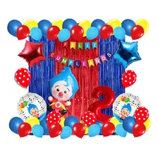 Kit Decoración Globos Metálicos (54 Piezas) Payaso Plim Plim