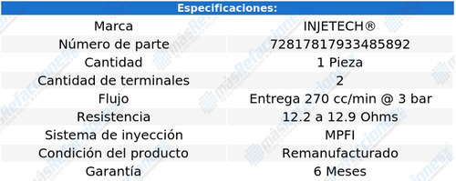 Inyector Combustible Cherokee 4.0l 6 Cil 96 Al 98 Injetech Foto 4