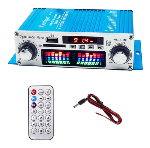 Amplificador Auto Moto Casa 12v Fm Usb Tarjeta Sd 2 Canales