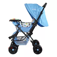 Coche Cuna Reversible Musical Mattina Azul Color Del Chasis Negro