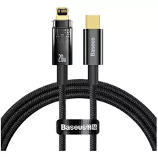 Cable Turbo Baseus P/iPhone 20w Tipo-c P/lightning 1m Color Negro