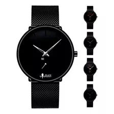 Reloj Crrju Hombre Diseño Ejecutivo Premium Color De La Correa Negra Con Plata