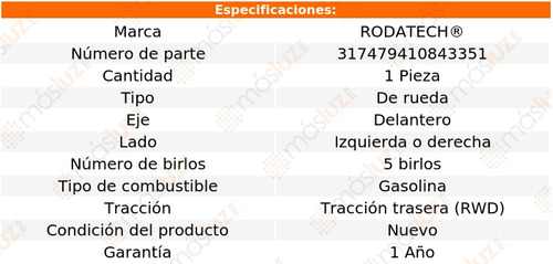 (1) Maza De Rueda Del Izq/der Tundra V8 5.7l 07/22 Rodatech Foto 5