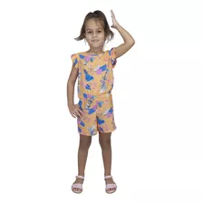 Roupa Menina Infantil Macaquinho Viscose Juvenil Macacão