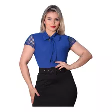 Blusa Feminina Manga Curta Evangélica De Crepe Barata Linda 