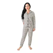 Pijama Feminino Inverno Adulto Americano Longo De Frio Malha