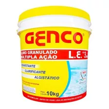 Cloro Para Piscina Genco Granulado 3 Em 1 Balde Com 10 Kg