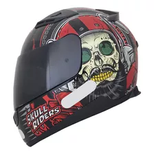 Capacete Masculino Com Narigueira E0x Skull +viseira Fumê