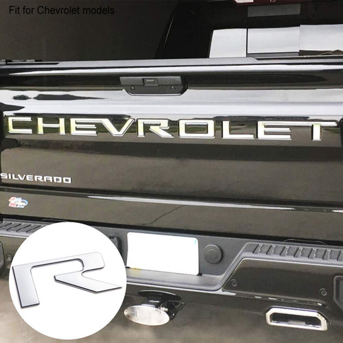 Emblema Chevrolet Cromado Letras3d Tapa Trasera Cheyene 2023 Foto 4