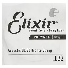 Elixir Strings Acoustic Guitar String Polyweb Coating .022