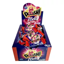 Chicle Poosh 7belo Framboesa Arcor 40 Chicletes Caixa 200g