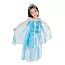 Fantasia Princesa Elsa Frozen + Acessório 2 A 8 Anos