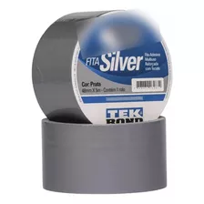 Fita Silver Tape Prata 48mmx5m Tek Bond Reforçada Com Tecido