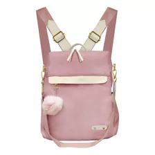 Mochila Cartera Mujer Urbana Espaciosa Correa Regulable Color Rosa