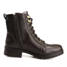 Bota Coturno Cano Curto Feminino Casual Tendência C/ Ziper 