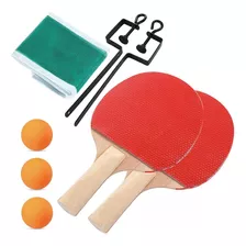 Set De Ping Pong Tenis De Mesa 2 Paletas 3 Pelotas Red 