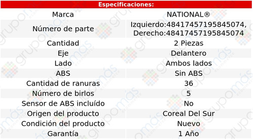 Mazas Delanteras Sin Abs National Volvo S80 1999 A 2006 Foto 6