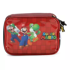 Estojo Escolar Super Mario Bros 100 Pens Luxcel 39444 Cor Vermelho