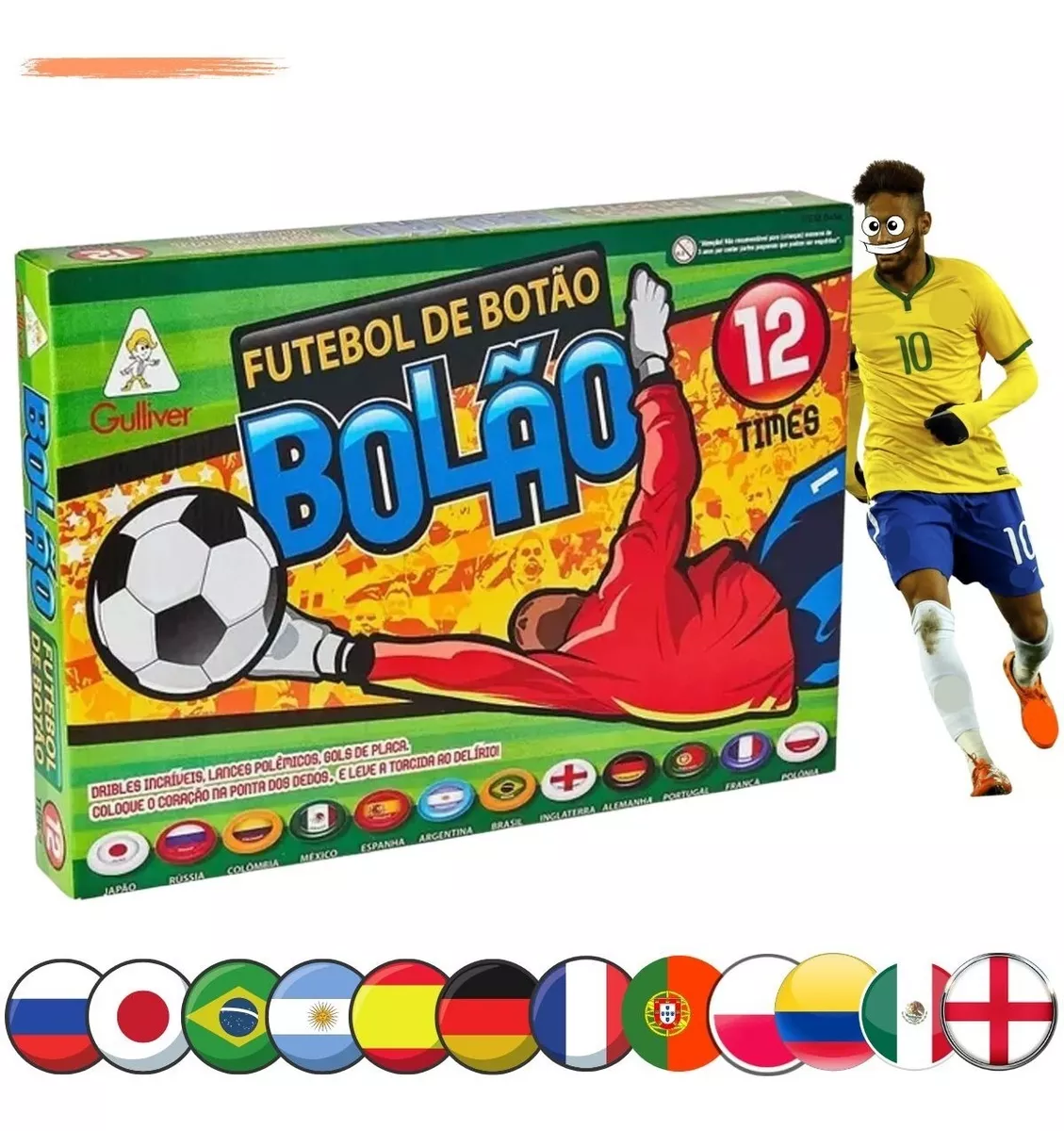 Jogo Futebol De Botão Gulliver 12 Seleções Bolão Envio 24hs
