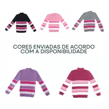 Kit Com 3 Blusas Para Criança Infantil Menina Manga Longa