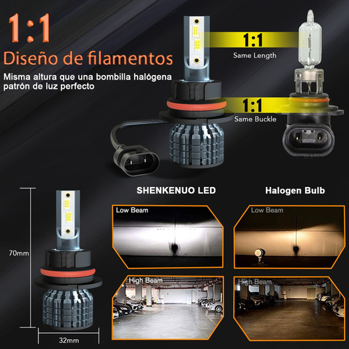 Kit De Focos 9007 H11 Led De Luz Alta Y Baja Para Nissan Foto 6