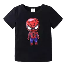 Spiderman Polera Niños Marvel Superhéroe Ojos Luces Led 