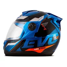 Capacete Moto Novas Cores Liberty Evolution G8 Evo Pro Tork Cor Azul E Laranja Tamanho Do Capacete 62