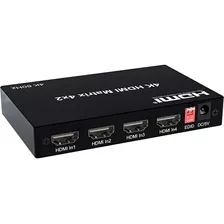 Seletor Splitter Matrix 4x2 Hdmi 4 Entradas E 2 Saidas Nf