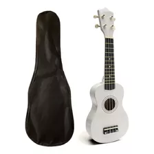 Ukelele De Madera Soprano Con Funda Manual Y Lecciones Color Blanco