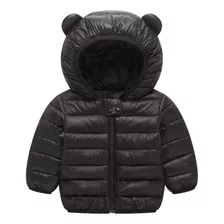 Jaqueta Ziper Infantil Com Capuz Casaco Puffer Inverno Frio