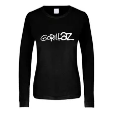 Playera Estampada Gorillaz . Manga Larga.