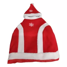 Fantasia Natal Pet Roupa Abertura Gorro Vermelho E Branco 