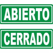 Cartel Abierto/cerrado Doble Faz C/ventosa P/colgar 24x9 Cm