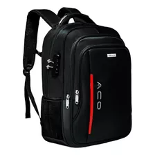 Mochila Antifurto Cadeado Senha Cabo Usb Cabo Fone Notebook