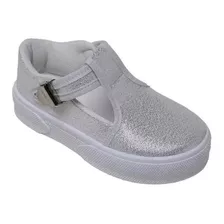 Zapatillas Pollito Nena Guillermina Blanco Brillos 23/32