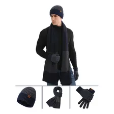 Conjunto De Gorro, Bufanda Y Guantes, Gorro De Lana Grueso P